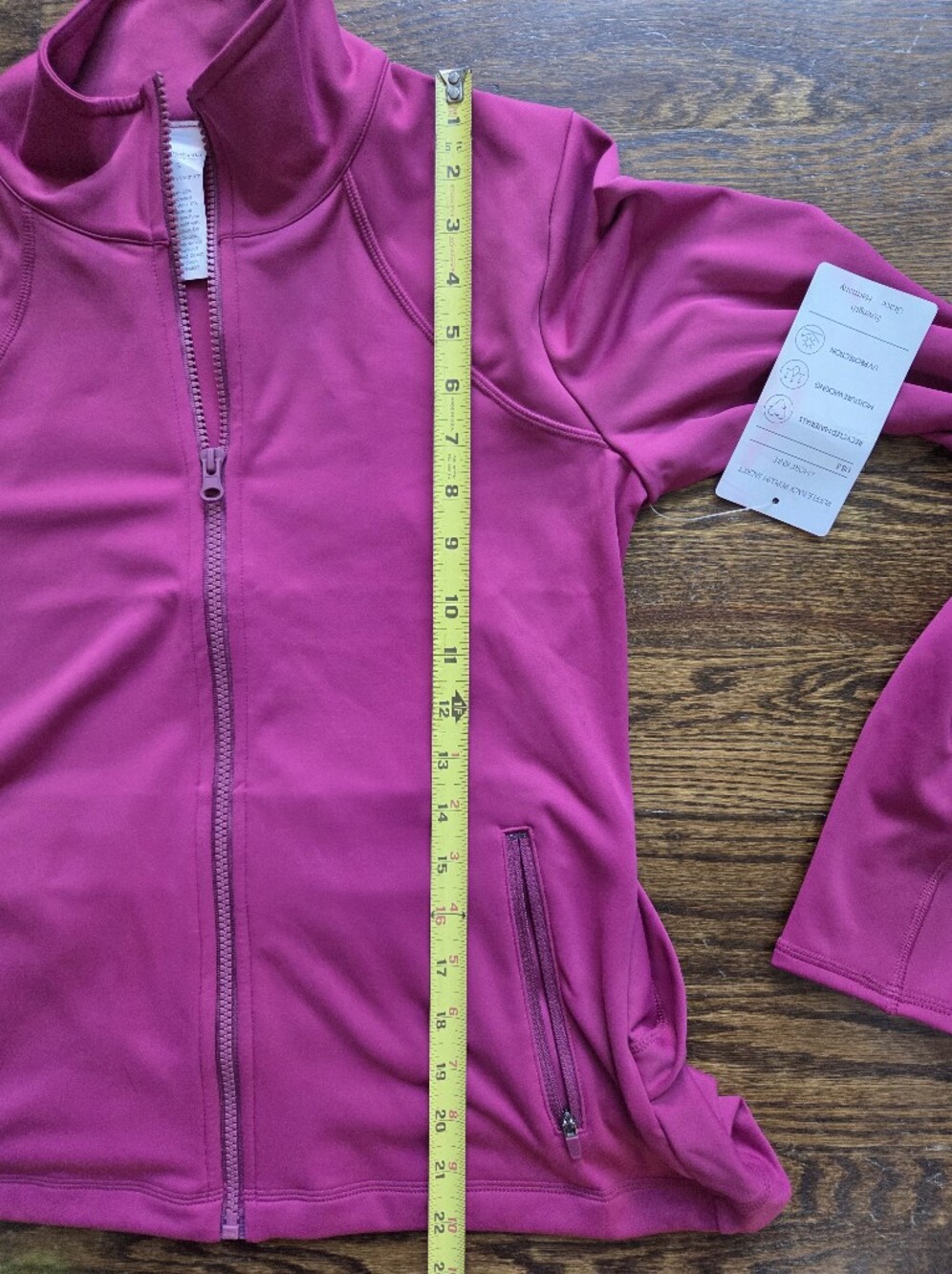 Isabella Activewear Set Fuchsia Zip-Front Ruffle Back Peplum Jacket NWT - Picture 8 of 14